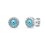 Evil Eye Aura Sterling Silver Stud