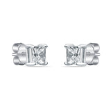Shinning Square Sterling Silver Stud for Men