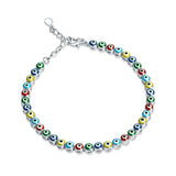 Evil Eye Sterling Silver Colorful Bracelets for Women