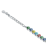 Evil Eye Sterling Silver Colorful Bracelets for Women