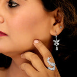 Sparkly Leaves story Silver Ring for Women