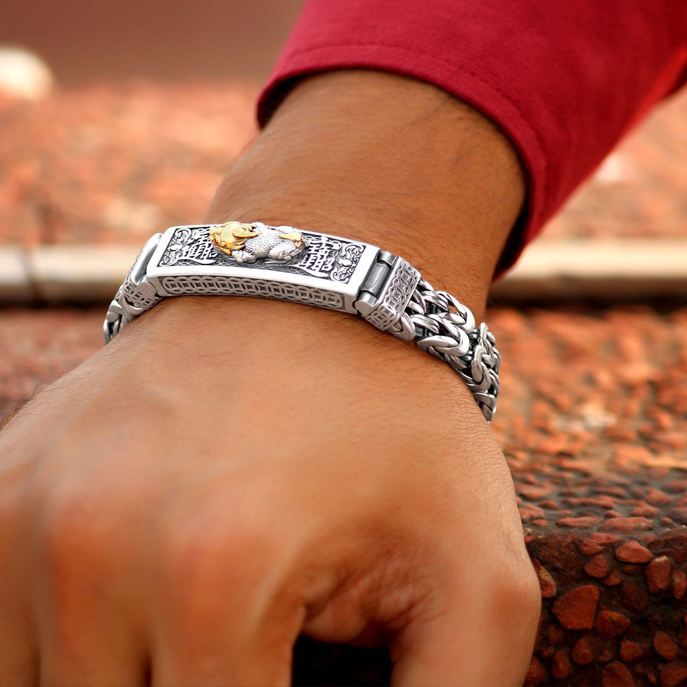 For Men Silver Hand Chandi Ka Bracelet New Design Stylish Silver