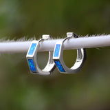 Hexa-Affair Sterling Silver Hoops for women