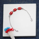 Red Beetle Sterling Silver Bracelet for Babies