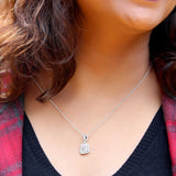 Love Coupon Silver Charm pendant and chain set for women