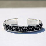 Vrishchik 925 Sterling Silver Cuff Kada for Men - Small