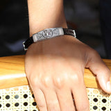 Flyboy 925 sterling silver Leather Bracelet for men