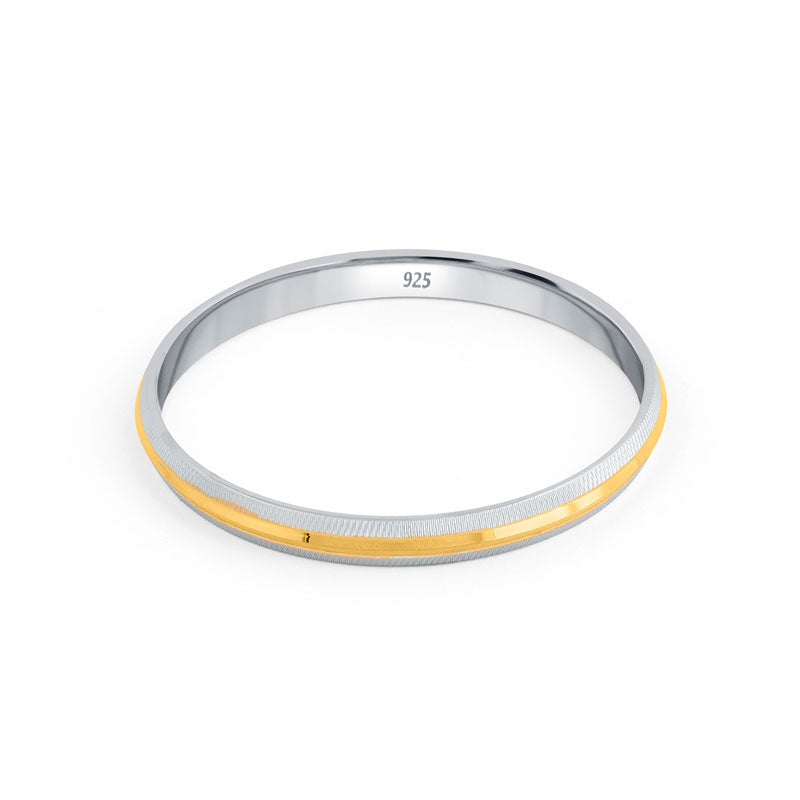Two-toned silver and gold kada for men