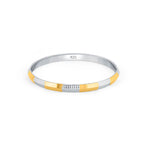 Two-tone silver and gold kada for men