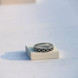 Checkers Sterling Silver Thumb Band for Men