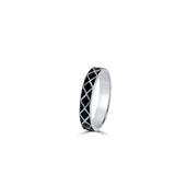 Checkers Sterling Silver Thumb Band for Men