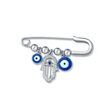 Nazar Suraksha Sterling Silver Lapel Pin for Men