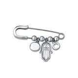 Nazar Suraksha Sterling Silver Lapel Pin for Men