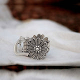 Bloom Oxidised Silver Hair Claw Clip Clutcher for Women and Girl
