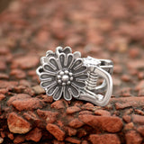 Bloom Oxidised Silver Hair Claw Clip Clutcher for Women and Girl