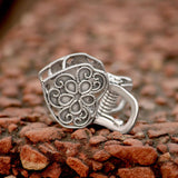 Heartfelt Oxidised Silver Hair Claw Clip Clutcher for Women and Girl