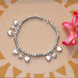 Starry Heart Silver Bracelet for Women