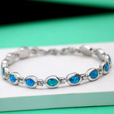 Blue Joy Sterling Silver Bracelet for Women with Australian Opal