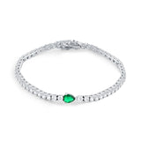 Green Drop 925 Sterling Silver Bracelet for women
