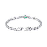 Green Drop 925 Sterling Silver Bracelet for women