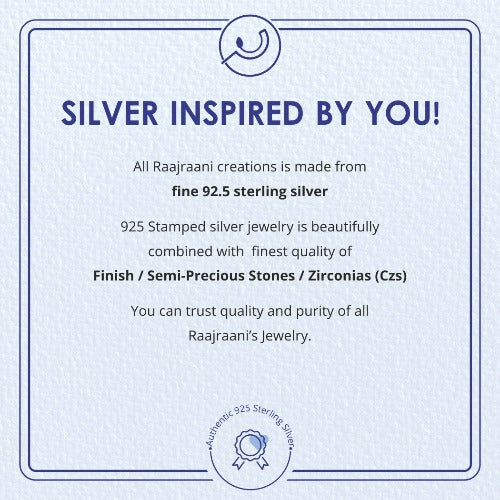 Authentic 925 sterling silver jewelry from Raajraani.