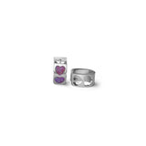 Hearty Affair pink opal sterling silver hoops