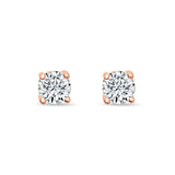 Glimmering Lady Sterling Silver Rose-Gold Studs for Women - Extra Big