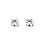 Glimmering Lady Sterling Silver Rose-Gold Studs for Women - Medium