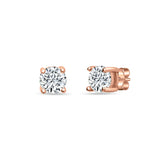 Glimmering Lady Sterling Silver Rose-Gold Studs for Women - Medium