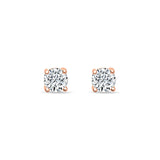 Glimmering Lady Sterling Silver Rose-Gold Studs for Women - Small