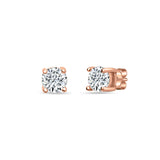 Glimmering Lady Sterling Silver Rose-Gold Studs for Women - Small