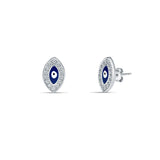 Royal Gaze Evil Eye Sterling Silver Studs for women
