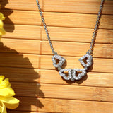 Joyful Heart and Clover Magnetic Necklace with Zirconia