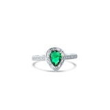 Green droplet 925 sterling silver 3-piece set