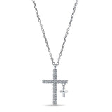 2 Crosses Pendant and Chain Set for women