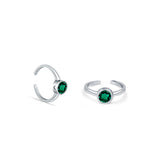 Reva Sterling Silver Toe Ring for Women - Green