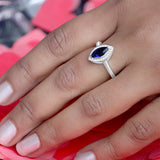 Saumya Sterling Silver Ring for Women - Blue
