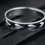 Only Yours Sterling Silver Thumb Ring with Black Enamel