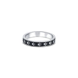 Pawdy Black Enamel Sterling Silver Thumb Band for Men