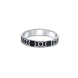 Splendid Bows Black Enamel Sterling Silver Thumb Band for Men