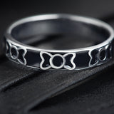 Splendid Bows Black Enamel Sterling Silver Thumb Band for Men