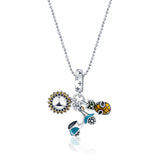 Summer Scooter Silver Charm pendant and chain set
