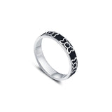 Splendid Bows Black Enamel Sterling Silver Thumb Band for Men
