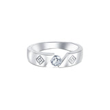 Companion Band for Men in Sterling Silver with Zirconia