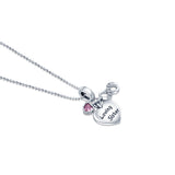 Loving Sister Silver Charm pendant and chain set