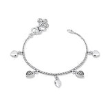 Dillagi Silver Baby Anklets with Hearts Charms