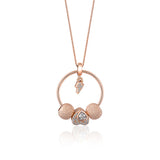 Lightning Heart Rose Gold Pendant Chain Set