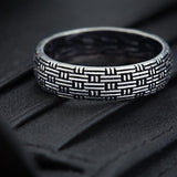 Weaved in 925 Sterling Silver Thumb Ring Band for Men