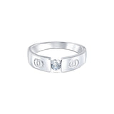 Connected World Band for Men in 925 Sterling Silver with Zirconia