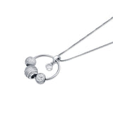 Dazzling Diva silver Pendant Chain Set
